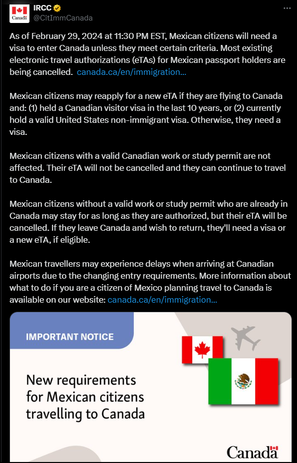 ViveCanada | Visa de Turismo regresa para mexicanos rumbo a Canadá