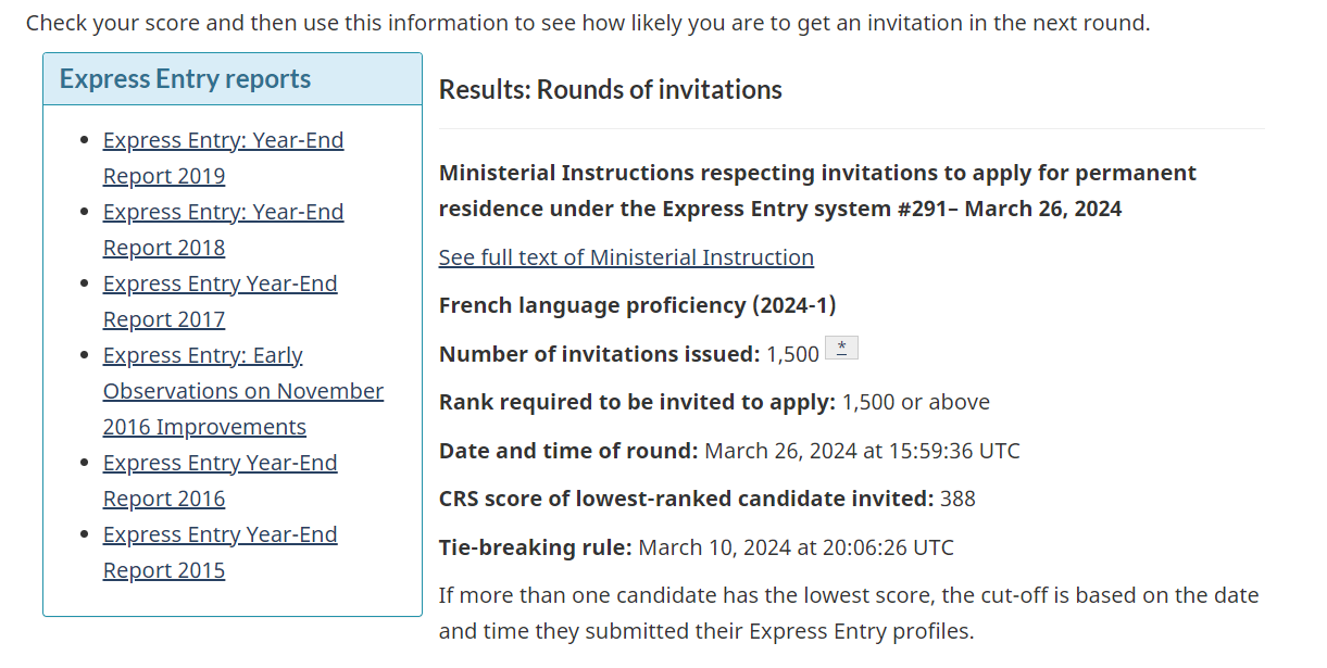 ViveCanada | Mil 500 invitaciones en Sorteo Express Entry de idioma francés (388 pts.)