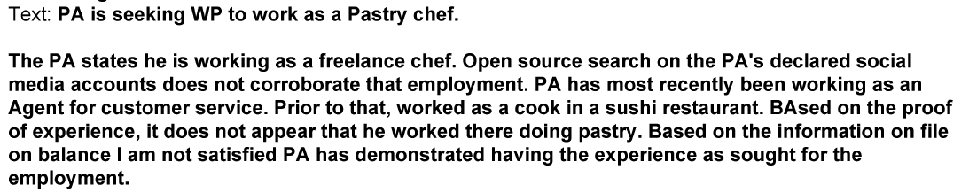 GCMS Notes - refusal based on Social networks